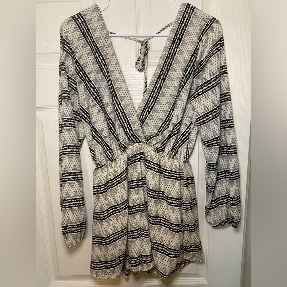 Black and White Patterned Romper